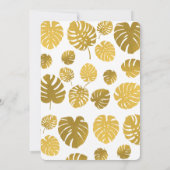 Invitation Baby shower Feuille de la Monstera d'or moderne (Dos)