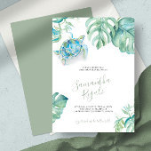 Invitation Baby shower Feuille de Monstera de tortue de mer t
