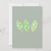 Invitation Baby shower Feuille d'or vert Aquarelle moderne (Dos)