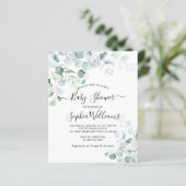 Invitation Baby shower Feuille Eucalyptus Budget (Debout devant)