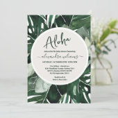 Invitation Baby shower feuille sauvage et verdure tropicale (Debout devant)