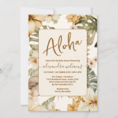 Invitation Baby shower feuille sauvage et verdure tropicale (Devant)