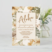 Invitation Baby shower feuille sauvage et verdure tropicale (Debout devant)
