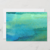 Invitation Baby shower Feuille tropical Aqua Dino (Dos)