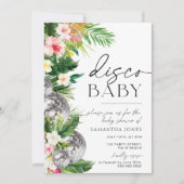 Invitation Baby shower Feuille Tropical Disco Ball (Devant)