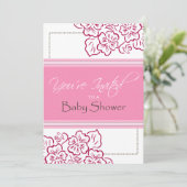 Invitation Baby shower| Feuilles| Rose (Debout devant)