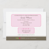 Invitation Baby shower| Feuilles| Rose (Dos)