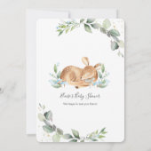Invitation Baby shower feuillus de Woodland Deer (Dos)