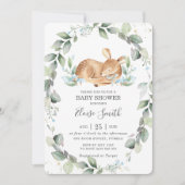 Invitation Baby shower feuillus de Woodland Deer (Devant)
