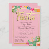 Invitation Baby shower Fiesta (Devant / Derrière)