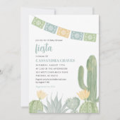 Invitation Baby shower Fiesta, Baby shower Cactus (Devant)