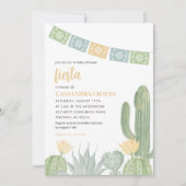 Invitation Baby shower Fiesta, Baby shower Cactus (Devant)