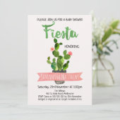 Invitation Baby shower Fiesta Cactus (Debout devant)