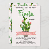 Invitation Baby shower Fiesta Cactus (Devant / Derrière)