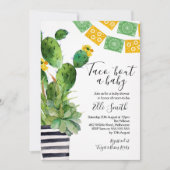 Invitation Baby shower Fiesta Cactus Taco (Devant)