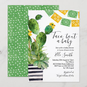 Invitation Baby shower Fiesta Cactus Taco