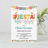 Invitation Baby shower Fiesta coloré (Debout devant)