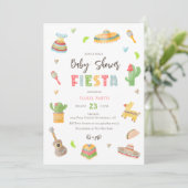 Invitation Baby shower Fiesta coloré mexicain (Debout devant)