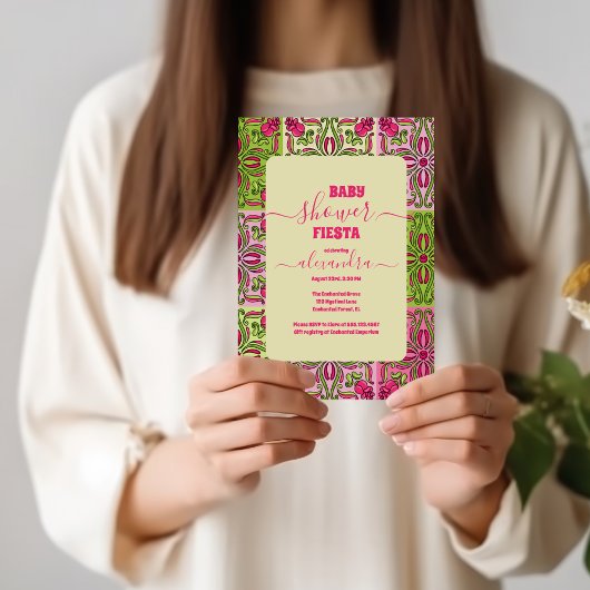Invitation Baby shower Fiesta coloré mexicain