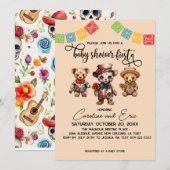 Invitation Baby shower Fiesta Día de los Muertos (Devant / Derrière)
