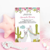 Invitation Baby shower Fiesta Llama et Cactus