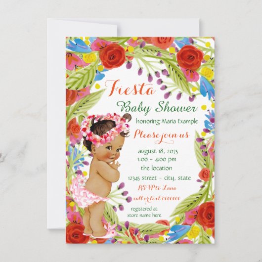 Invitation Baby shower Fiesta mexicain (Devant)