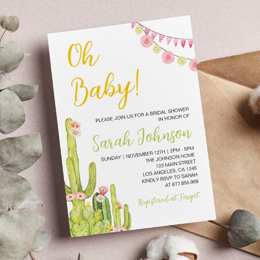 Invitation Baby shower Fiesta mexicaine