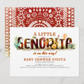 Invitation Baby shower Fiesta Mexicaine Amusants (Devant / Derrière)