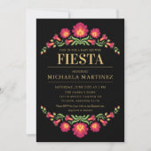 Invitation Baby shower Fiesta mexicaine, Flore rou (Devant)