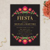 Invitation Baby shower Fiesta mexicaine, Flore rou