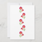 Invitation Baby shower Fiesta mexicaine, Flore rou (Dos)