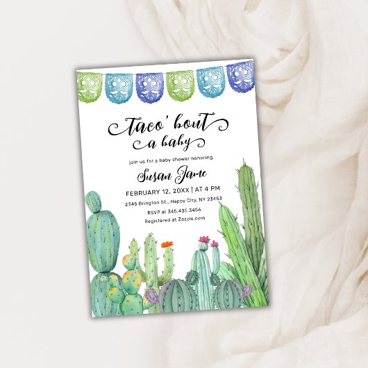 Invitation Baby shower Fiesta Taco Bout Cactus
