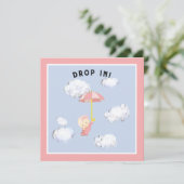 Invitation Baby shower fille (Debout devant)