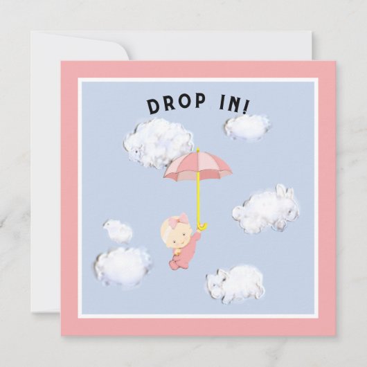 Invitation Baby shower fille (Devant)