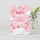 Invitation Baby shower fille (Debout devant)