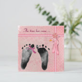 Invitation Baby shower fille (Debout devant)