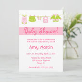 Invitation Baby shower - fille (Debout devant)