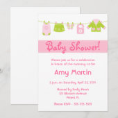 Invitation Baby shower - fille (Devant / Derrière)