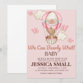 Invitation Baby shower fille (Devant / Derrière)