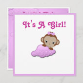 Invitation Baby shower (Fille) (Devant / Derrière)