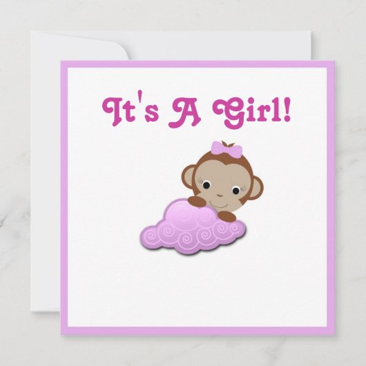 Invitation Baby shower (Fille) (Devant)