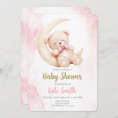 Invitation Baby shower fille (Devant / Derrière)