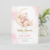 Invitation Baby shower fille (Debout devant)