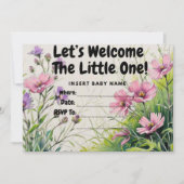 Invitation baby shower fille (Devant)