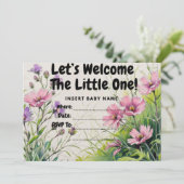 Invitation baby shower fille (Debout devant)