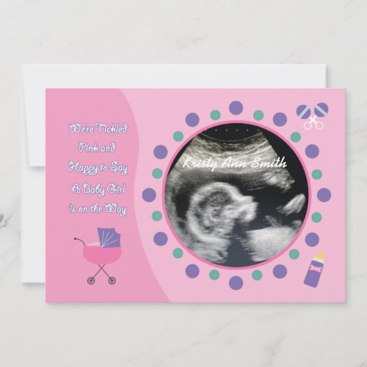 Invitation Baby shower fille (Devant)