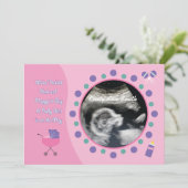 Invitation Baby shower fille (Debout devant)