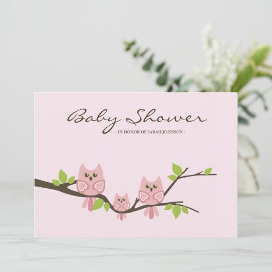 Invitation Baby shower (Fille) (Debout devant)