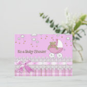 Invitation Baby shower fille (Debout devant)