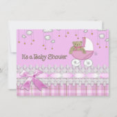 Invitation Baby shower fille (Devant)
